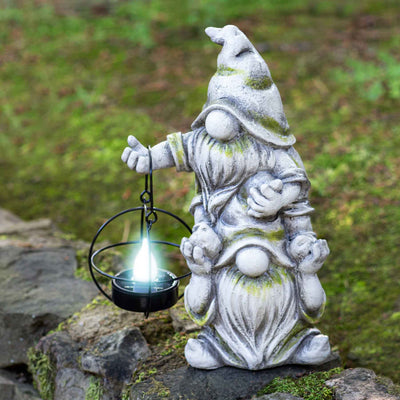 Gnomes Holding Lanterns- Solar Garden Statue - Creative Irish Gifts