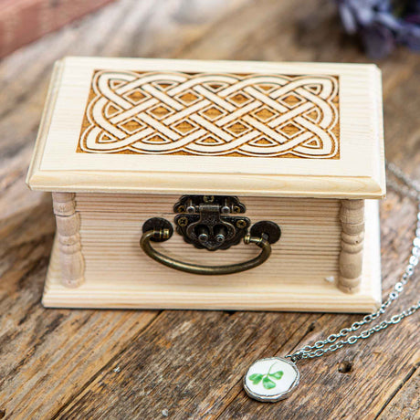Celtic Knot Engraved Wooden Box- Personalized - Creative Irish Gifts
