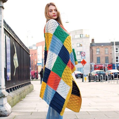 Aran Knit Patchwork Blanket- Multi-Color - Creative Irish Gifts