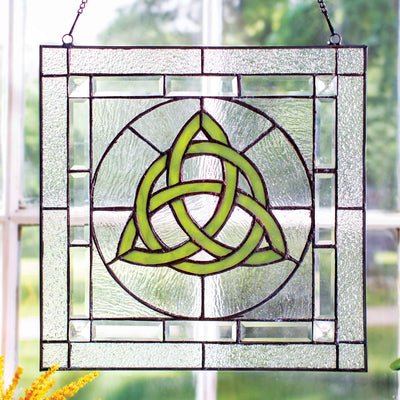 Celtic Trinity Stained Glass Window Hanging - Creative Irish Gifts