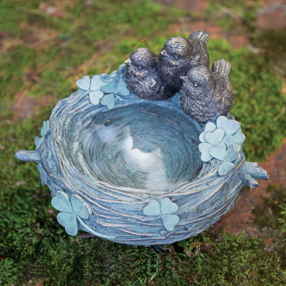 Birdbath Nest with Shamrocks - Creative Irish Gifts