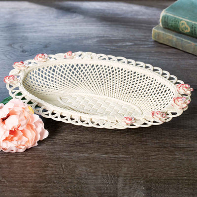 Belleek Peony Basket - Creative Irish Gifts