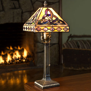 Trinity Knot Stained Glass Lamp - Creative Irish Gifts