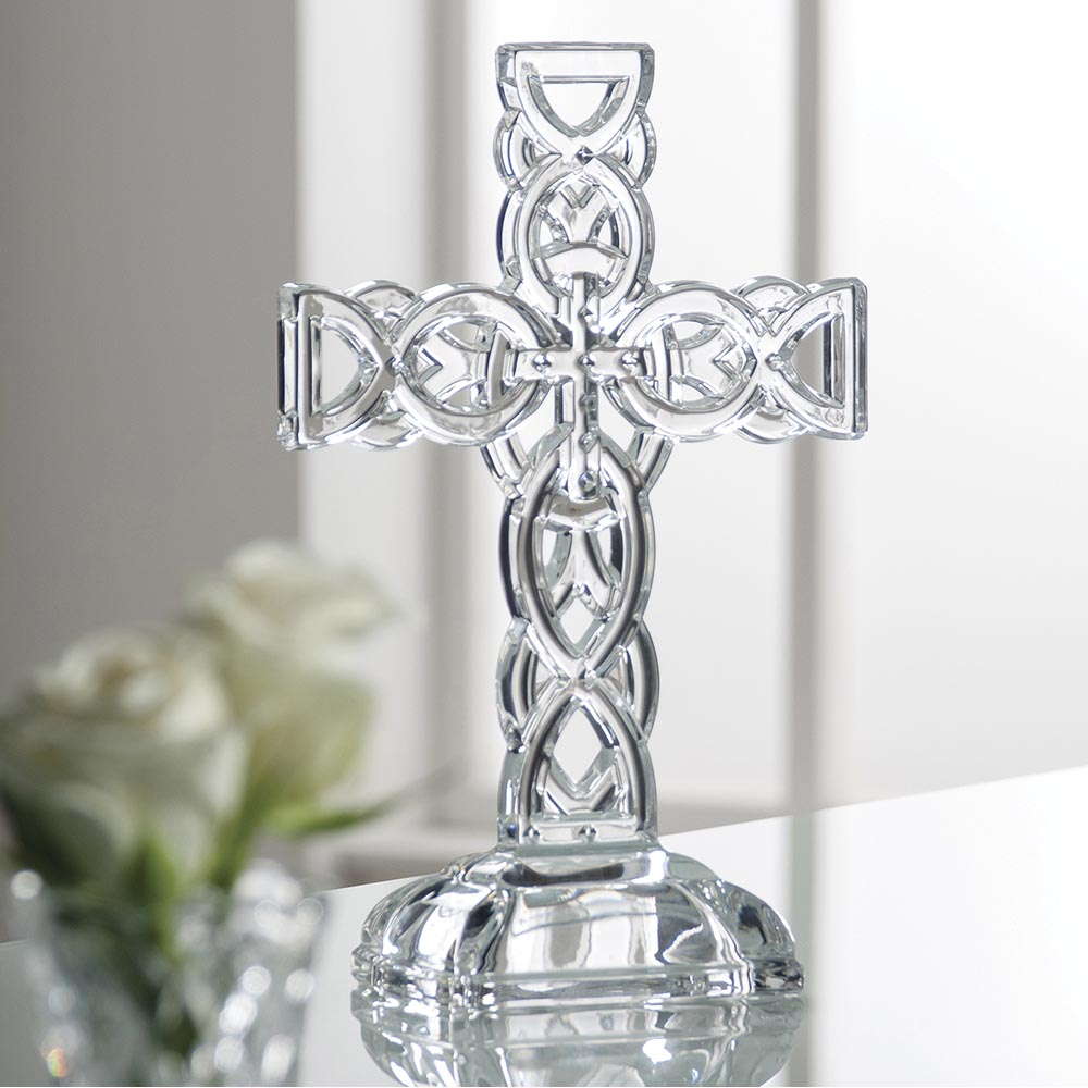 OX014 Galway Crystal Celtic Cross - Creative Irish Gifts