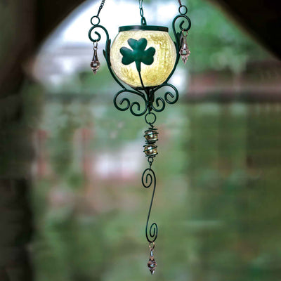 Shamrock Outdoor Solar Lantern - Creative Irish Gifts