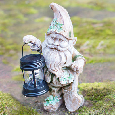 Leprechaun Digging for Gold- Solar Garden Statue - Creative Irish Gifts