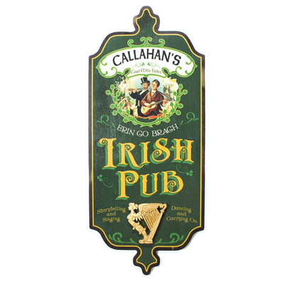Personalized Irish Pub Sign with Harp - Creative Irish Gifts