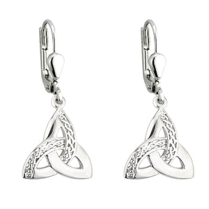 Trinity Knot Sterling Silver Earrings-Creative Irish gift