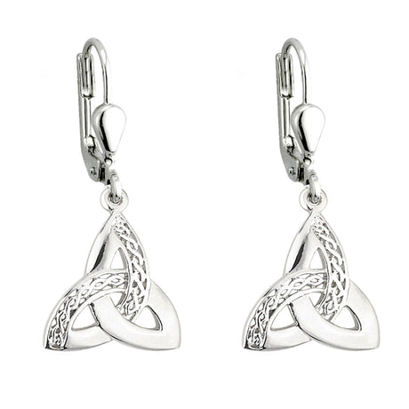 Trinity Knot Sterling Silver Earrings-Creative Irish gift
