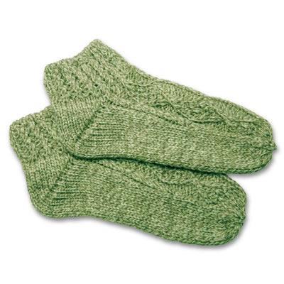 Aran Knit Socks- Green - Creative Irish Gifts