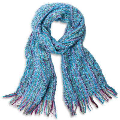 Mucros Weavers Skellig Scarf- Blue and Purple - Creative Irish Gifts
