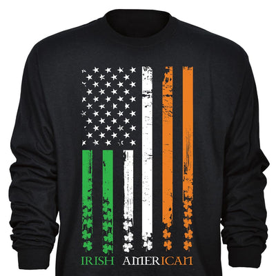 Irish-American Flag T-Shirt Long Sleeves - Creative Irish Gifts