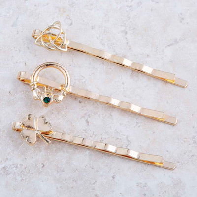 Gold Celtic Hair Pins - Creative Irish Gifts