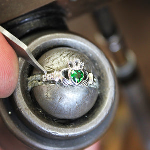Irish Claddagh Ring - Sterling Silver with May Birthstone - Creative Irish Gifts