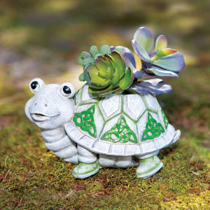 turtle out of succulents Irish Ceramic Turtle Mini Flower Pot