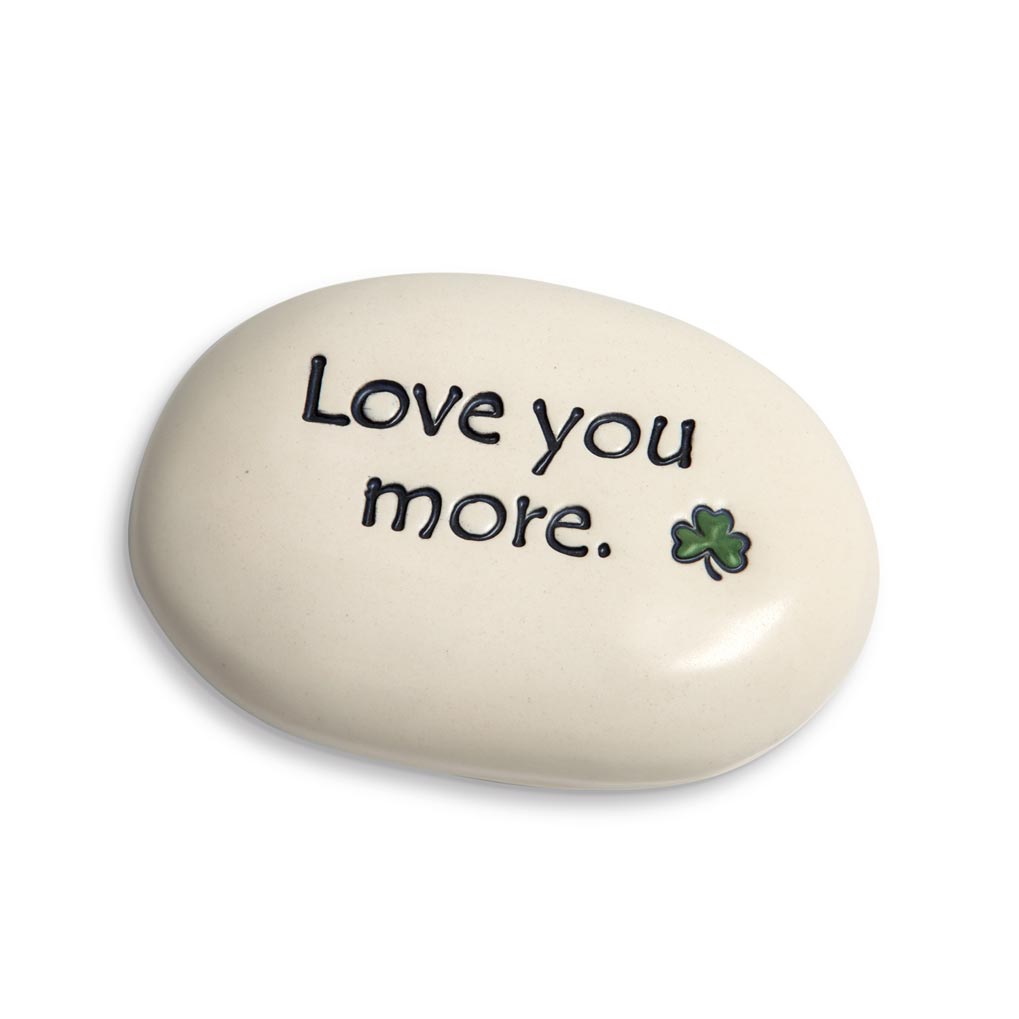 Shamrock "Love You More" Stone - Creative Irish Gifts